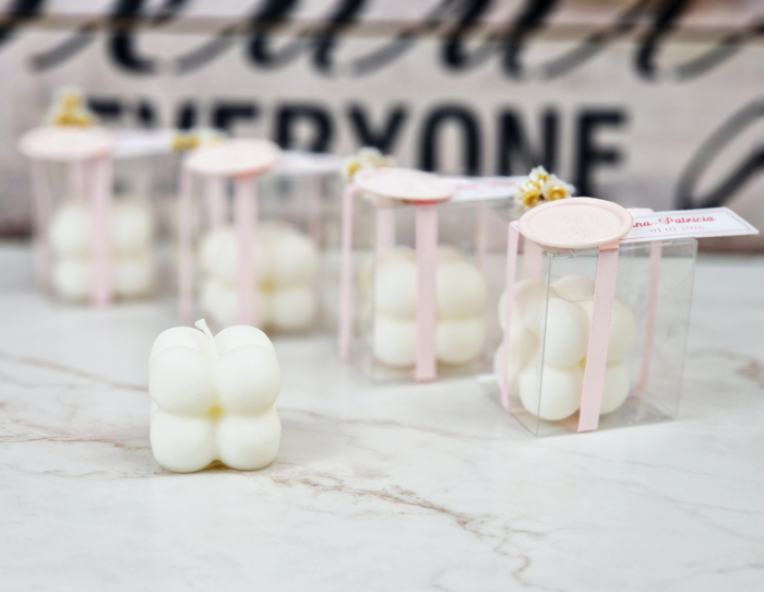 Marturii nunta LUMANARE BUBBLE (flori uscate & sigiliu) [12]