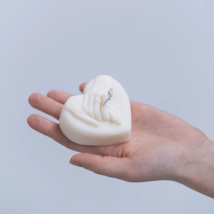 Mărturii nuntă lumânare inimă cu mâini împreunate [4]