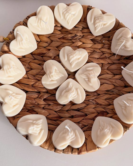 Mărturii nuntă lumânare inimă cu mâini împreunate [8]