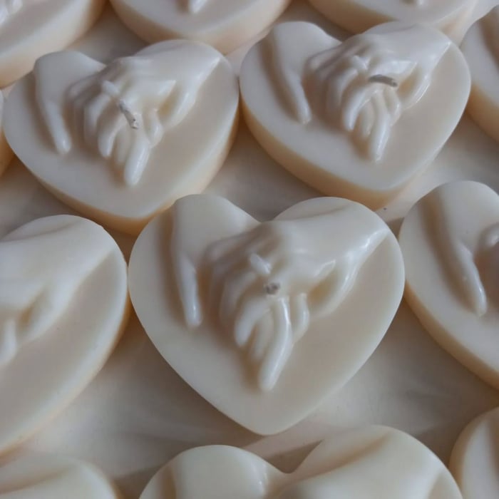 Mărturii nuntă lumânare inimă cu mâini împreunate [10]