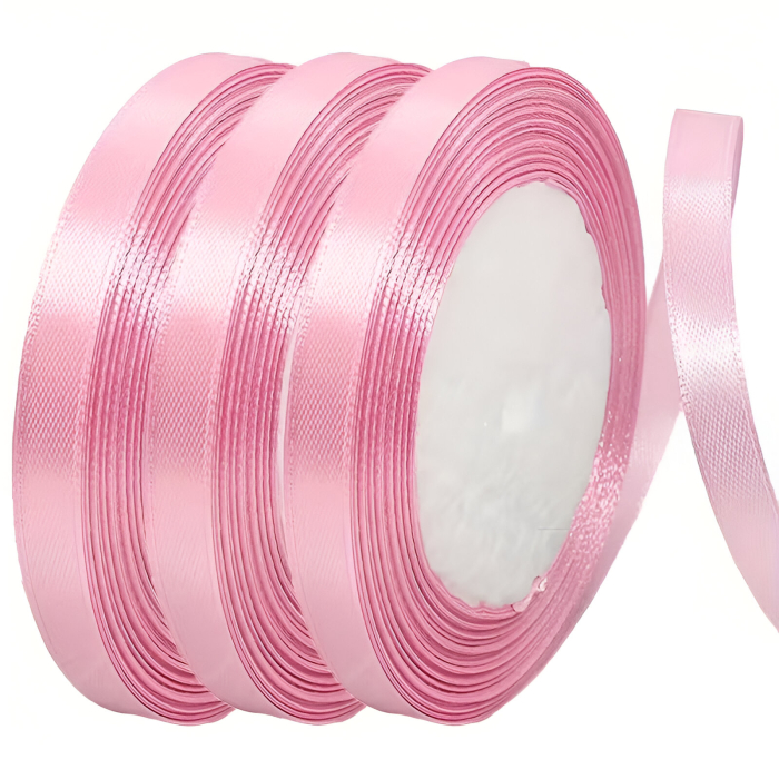 Pamblica satin 0.6 cm ROZ - 1 ROLA [2]