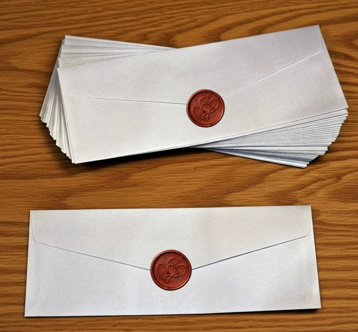 Plic  Alb sidefat ( 27 cm x 11 cm) &Sigiliu [3]