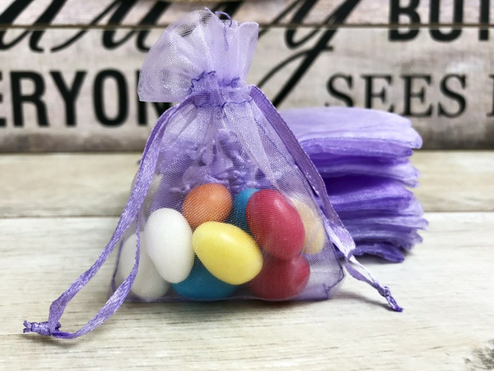 Saculet organza  MOV  (9 cm x 7 cm) [2]