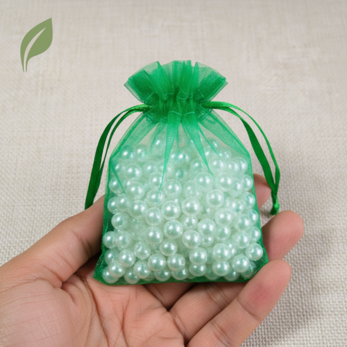 Saculet organza VERDE  (9 cm x 7 cm) [2]