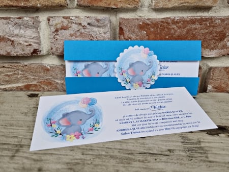 INVITATII BOTEZ - 83 - Invitatie botez elefantel