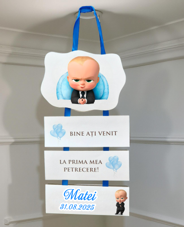Banner nume & Props Candy Bar - Banner Bine ati Venit – Baby Boss
