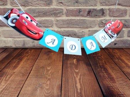 Banner nume & Props Candy Bar - Banner nume CARS