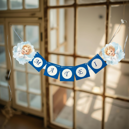 Banner nume & Props Candy Bar - Banner nume INGERAS BLUE