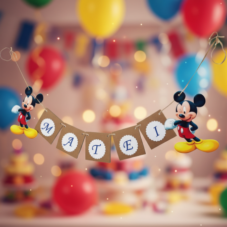 Banner nume & Props Candy Bar - Banner nume MICKEY MOUSE