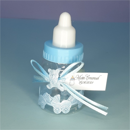 BOTEZ - Biberon albastru  (9 cm x 4 cm)