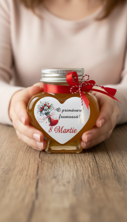 Cadou 8 Martie Borcan miere Inimioara 50 ml [1]