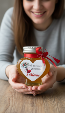 BOTEZ - Cadou 8 Martie Borcan miere Inimioara 50 ml