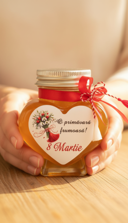 Cadou 8 Martie Borcan miere Inimioara 50 ml [5]