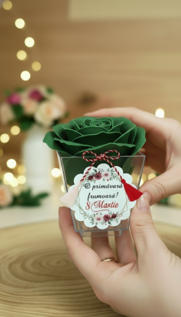 BOTEZ - Cadou 8 Martie Trandafiri din Sapun  VERDE