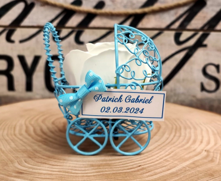 Carucior cu trandafir sapun ALB [1]