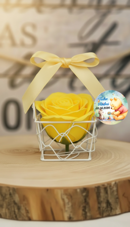 NUNTA - Cosulet cu trandafir de sapun GALBEN