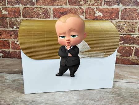 Casute dar BOTEZ - Cufar bani BABY BOSS (model auriu)