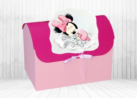 Casute dar BOTEZ - Cufar de dar ROZ Minnie sleeping