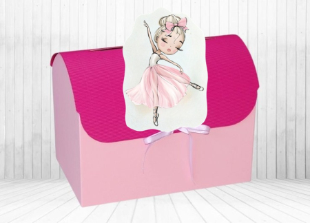Casute dar BOTEZ - Cufar de dar ROZ Balerina
