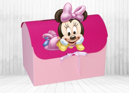 Casute dar BOTEZ - Cufar de dar ROZ MINNIE BABY
