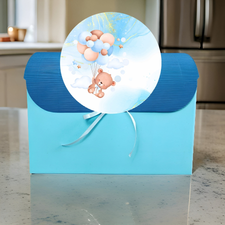 Casute dar BOTEZ - Cufar de dar TEDDY BLUE