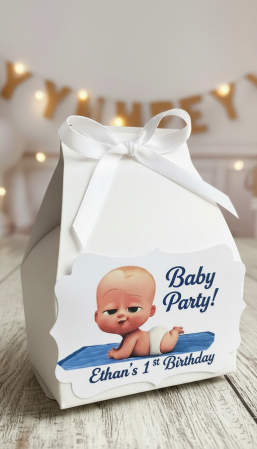 Marturii BOTEZ - Cutie cosulet Baby Boss