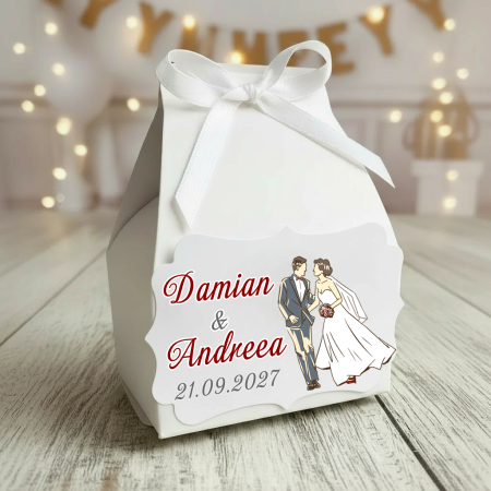Marturii NUNTA - Cutie cosulet Happy Wedding