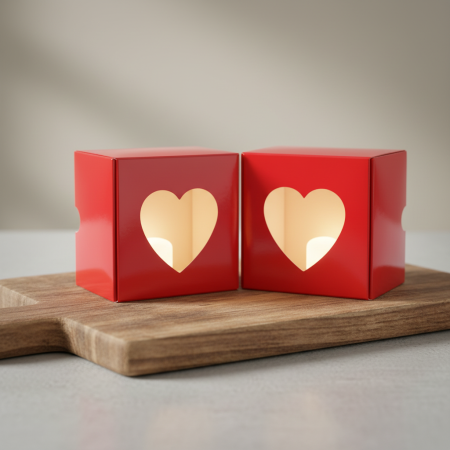 Cutii albe cu fereastra INIMA 5.5x5.5x2.5 cm - Copie [1]