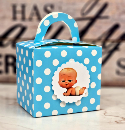 Cutii prajituri / marturii BLUE cu BULINE [0]