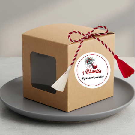 BOTEZ - Cutii martisor cu fereastra (6 x 6 x 6 cm)