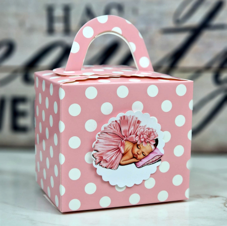 Cutii prajituri / marturii ROZ cu BULINE [0]