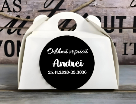 Inmormatare/pomana - Cutii prajituri POMANA