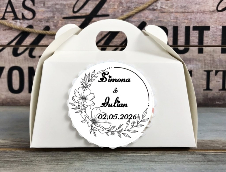 Cutii Prajituri & Pungi - Cutii Prajituri - - model BLACK FLOWERS