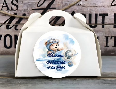 BOTEZ - Cutii Prajituri - Ursulet AVIATOR