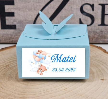 BOTEZ - marturii cutiute - Ursulet cu Baloane