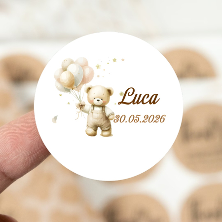 BOTEZ - Eticheta adeziva URSULET  (3.8 cm)