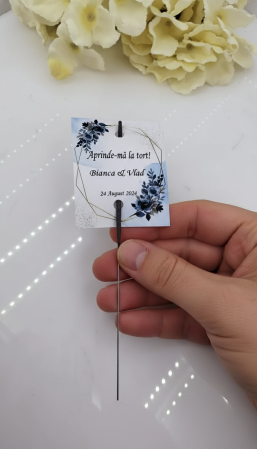 Decoratiuni NUNTA - Eticheta artificii TORT - BLUE WEDDING