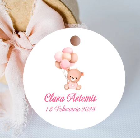 Eticheta botez Teddy  (5 cm)