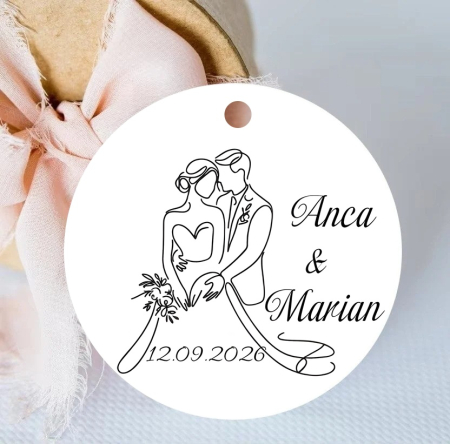 Etichete MARTURII - eticheta cerc 3.8 cm Siluete Miri