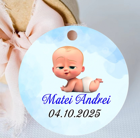 Etichete MARTURII - Eticheta cerc Baby Boss (5 cm)