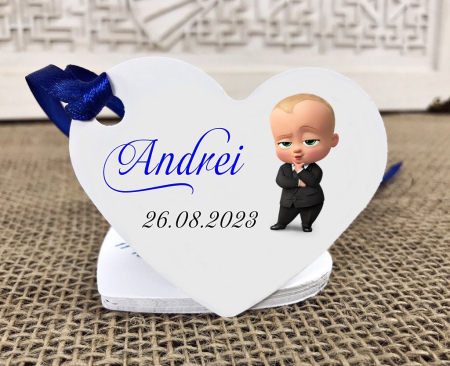 Etichete MARTURII - Eticheta inima Baby Boss (4 cm)