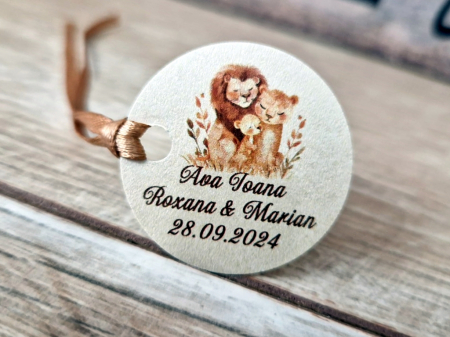 Eticheta rotunda B10 Lion Family  (3.8 cm) [1]