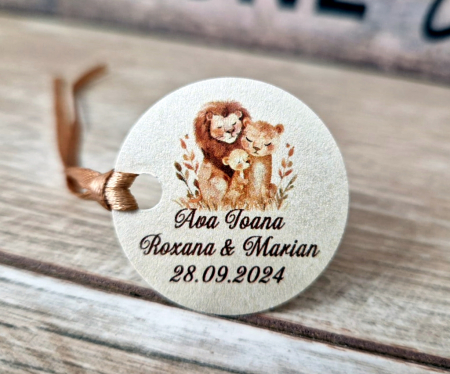 Etichete MARTURII - Eticheta rotunda B10 Lion Family  (3.8 cm)