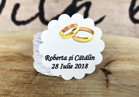 Etichete MARTURII - Eticheta rotunda, model verighete
