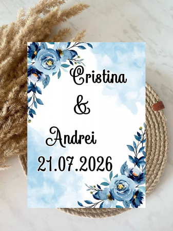 NUNTA - Etichete adezive Blue WEDDING