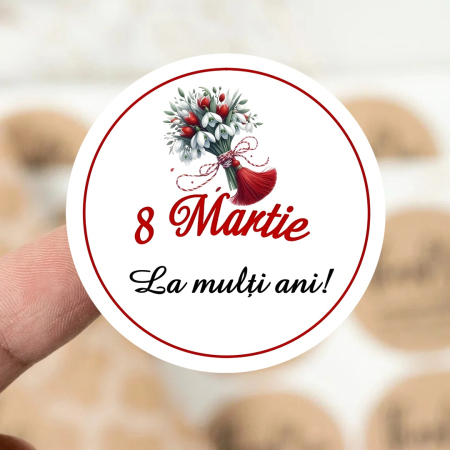 BOTEZ - Etichete autocolante 8 MARTIE (3.8 cm)