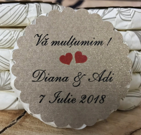 BOTEZ - Etichete rotunde craft (4.5 cm)