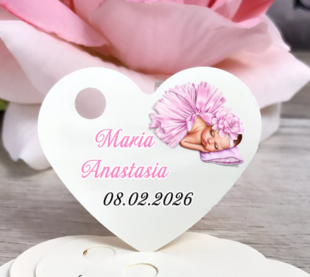 Etichete MARTURII - Etichete marturii inima Bebelusa