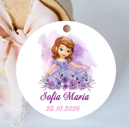 BOTEZ - Etichete marturii SOFIA THE FIRST (5 cm)