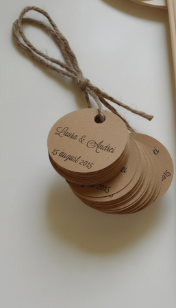 BOTEZ - Etichete rotunde craft (3.8 cm)